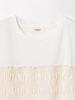 Beams Heart Mixed Material Shirred French Off One Size S/S Tee, Pullover, Women's, White,