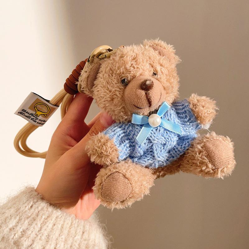 Cool Plush Bear Keychain Cute Cartoon Doll Pendant Couple Bag Ornament Creative Gift