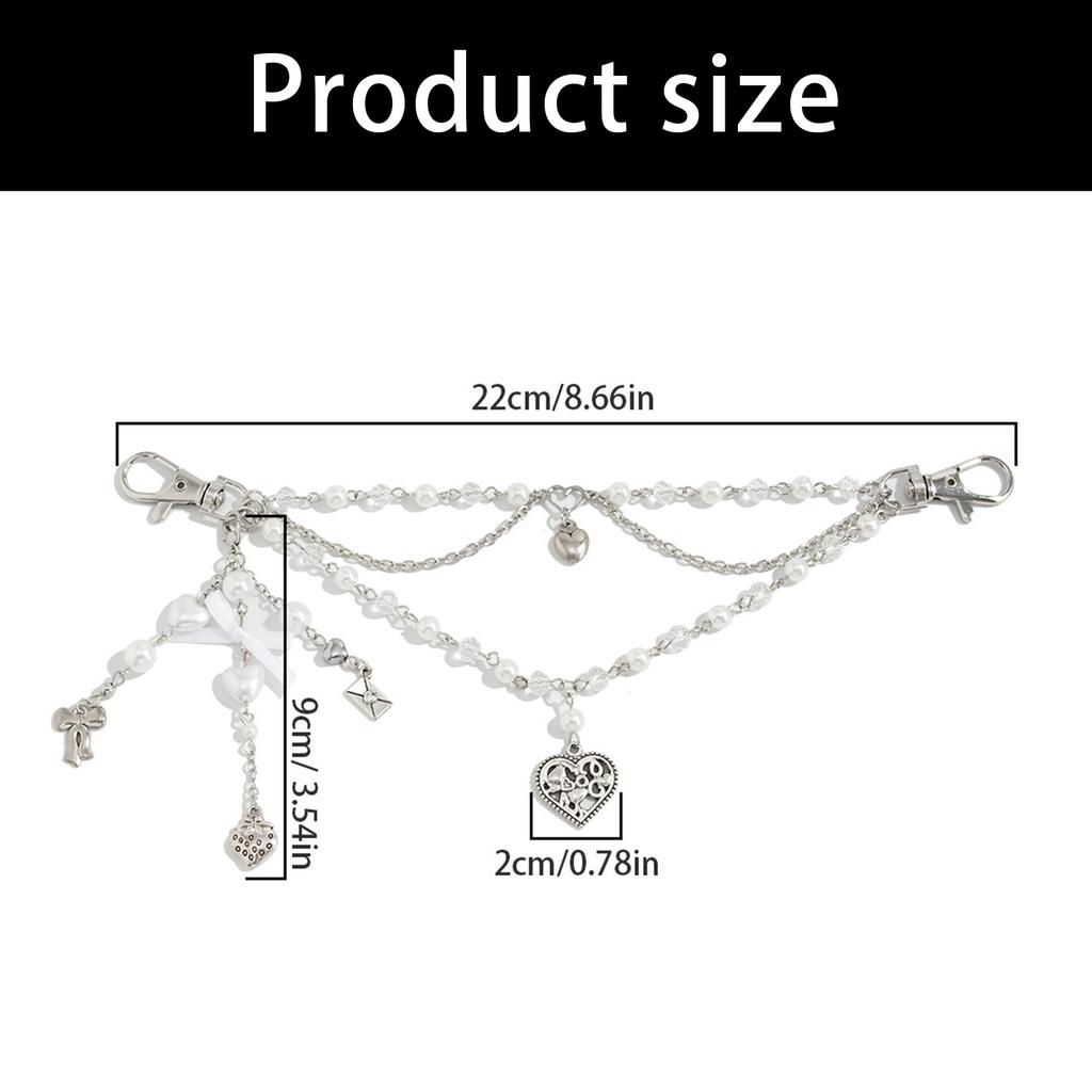 Multi Functional Heart Bows Fringe Charm For Purse or Keychain Accessory Feature Elegant Design And Stylish Appearance