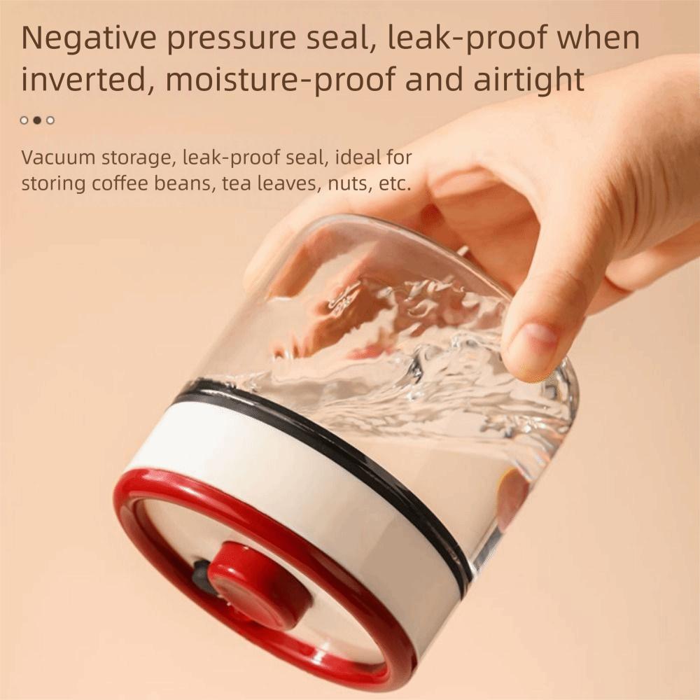 Press-type Coffee Bean Storage Bottle Airtight Food Grain Glass Tank Kitchen Storage