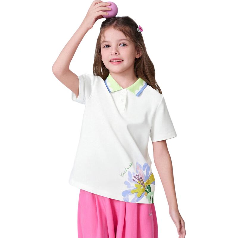 YEEHOO Girls  Short Sleeve Polo T-shirt 130