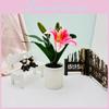 Artificial Lily Elegant Green Potted Plant For Living Room Tabletop Decor