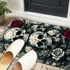Skulls And Roses Artwork Office Rug Chair Mat, Entryway Carpet, Suitable for Front Door, Bedroom, Living Room, Desk, Holiday Gift