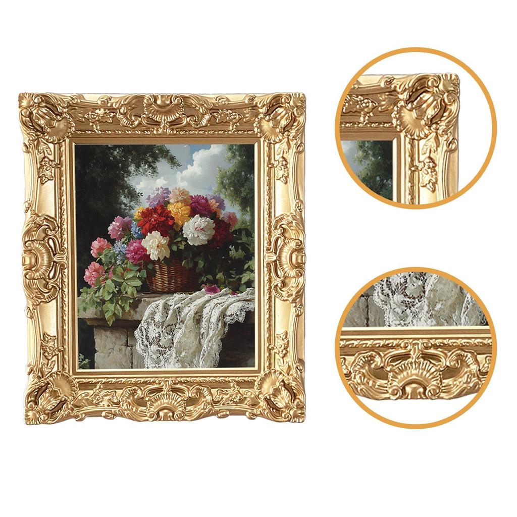 Retro Design Photo Frame Wall Art Resin Craft Home Decor Wall Mounted for Restaurant Living Room Office Apartment Birthday Gift