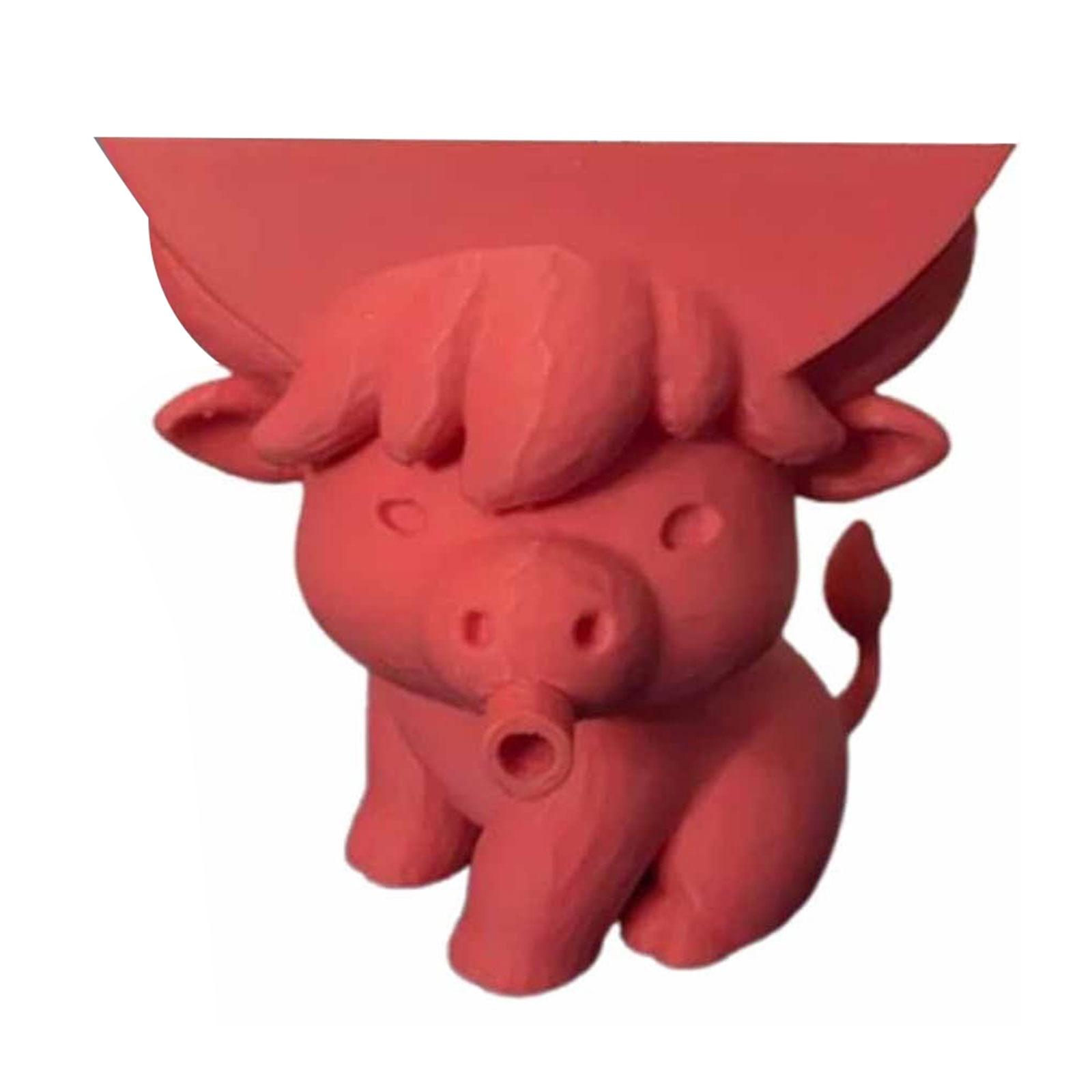 

3D Printed Highland Cow Dishwashing Sponge Rack with Drainage Creative Storage Organizer Adorable And Functional Sink Caddy красный