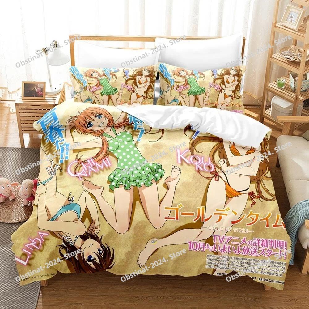 Fashion Anime Bed Sheet Set Golden Time Bedding Set Single Twin Full Queen King Size Bed Set Adult Kid Bedroom Duvet Cover Sets