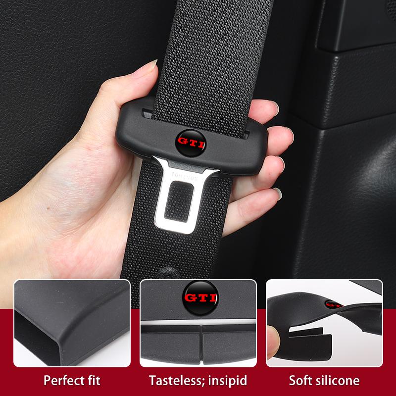 Car Silicone Seat Belt Buckle 0OKYJD5 Covers Scratch-Resistant Protective Covers Car Interior Accessories For VW Golf GTI Tiguan Passat