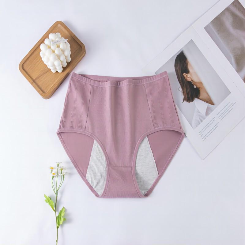 Damen Baumwoll-Menstruationsunterwäsche mit hohem Bund und antibakteriellen Eigenschaften - Bequem, atmungsaktiv, auslaufsicher, Übergrößen verfügbar