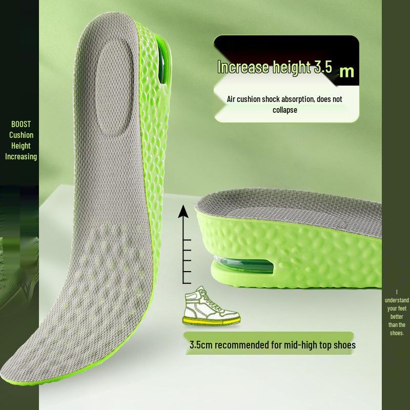 Height-Boosting Insoles: Unisex, Air Cushion for Shock Absorption, Non-Fatiguing, Odor-Proof, Sweat-Absorbing, Breathable, Invisible Comfort.