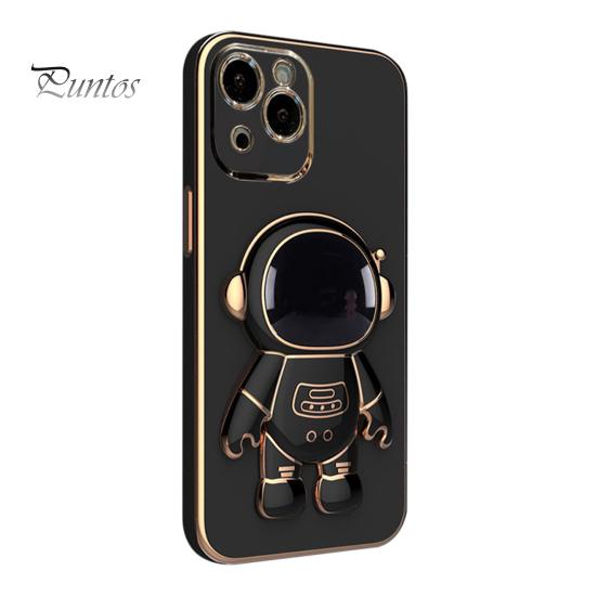 Phone Protective Case Cartoon Foldable Camera Protector Astronaut Mobile Phone Cover with Stand for iPhone 14/Pro/Max (Plus)/Pro Max