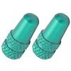 2pcs Presta Valve Caps Aluminium Alloy Presta Cycling Valve Dust Covers Bicycle Tire CapsGreen