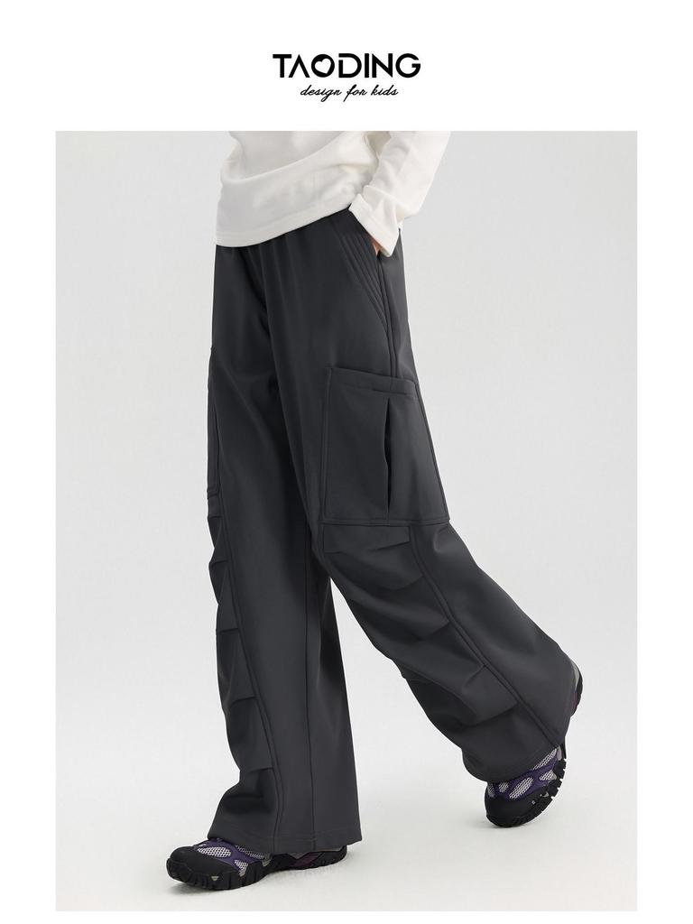 Gefütterte Mädchen- Cargohose - Herbst/Winter, Gerades Bein, Warm, Große Taschen
