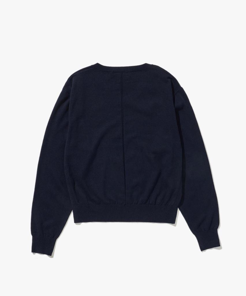 PLAC V-Neck Reverse Detail Knit Navy