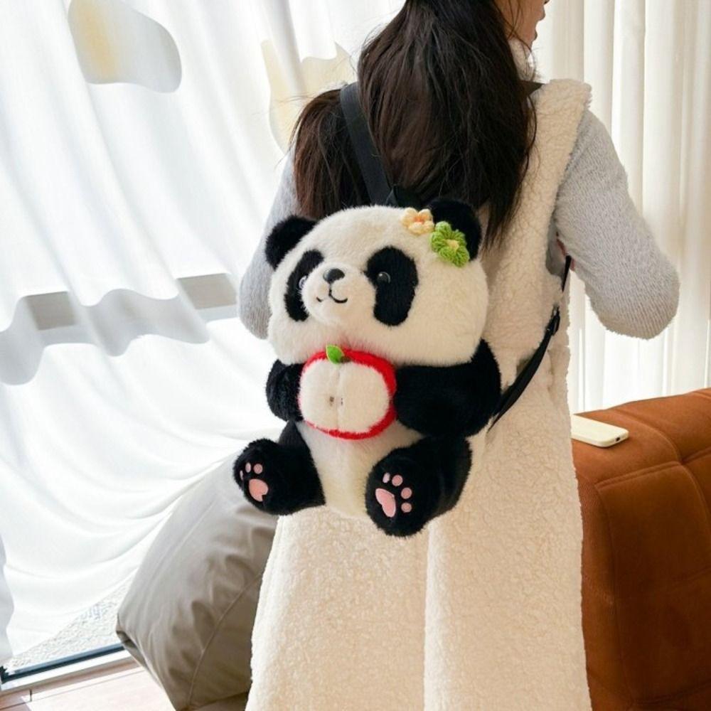 PP Cotton Shoulders Dual Use Knapsack Large Capacity Animal Doll Plush Schoolbag  Autumn Winter