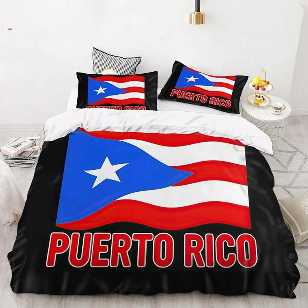 3d Print Puerto Rico flag Bedding Set Duvet Cover 1 Duvet Cover 2 Pillowcases Adult and Kids Bedding Set Luxury Children's Gifts