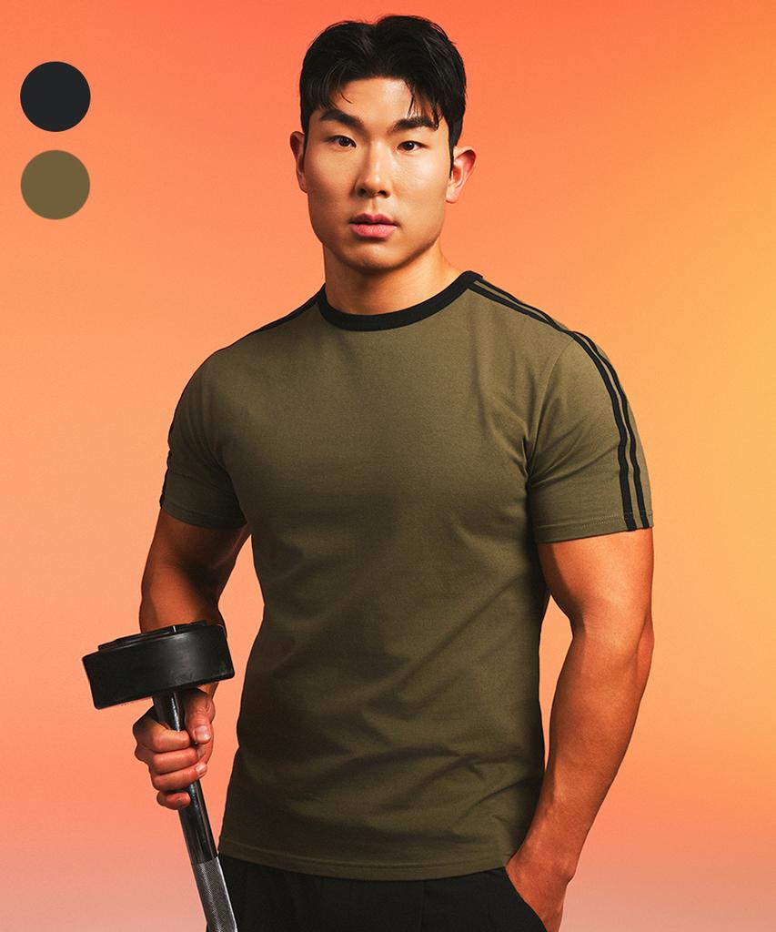 MUSINSA STANDARD SPORTS Cotton Air Muscle Fit Ringer Short Sleeve (2 Colors)