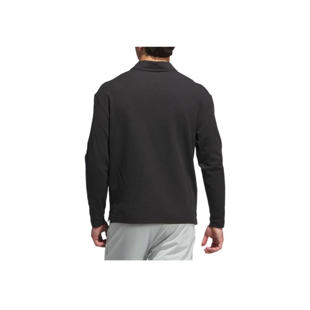 adidas Polo de Punto de Manga Larga Holgado de Color Sólido para Hombre tops Negro JN3038