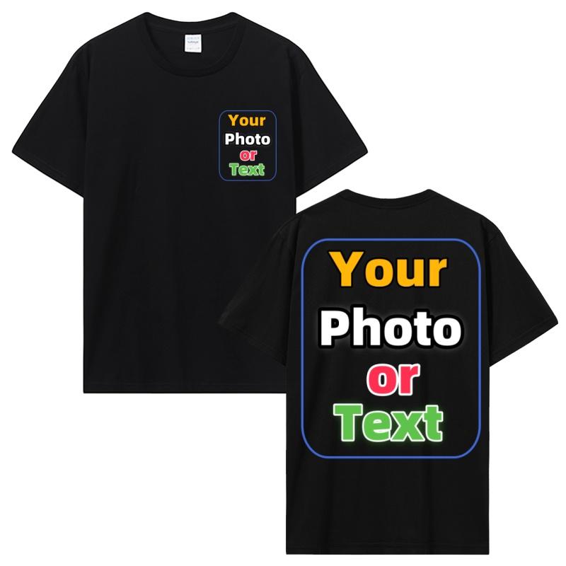 Custom T Shirt Customized T-shirt Personalized Tee Shirt Diy Print Your Photo Brand Logo Text Menunisex Cotton Tshirt Gift
