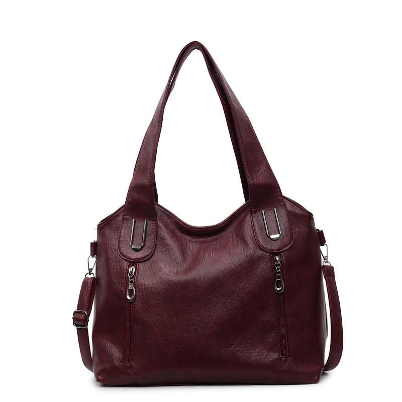 Solid Color Pu Tote Bag For Women With Large Capacity And Crossbody Style For Daily Use