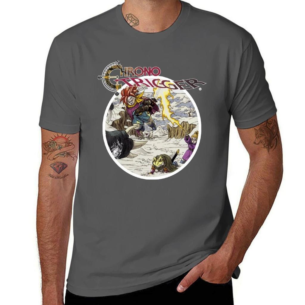 Chrono Trigger TShirt Basic Solid Color Short Sleeve Cotton Top