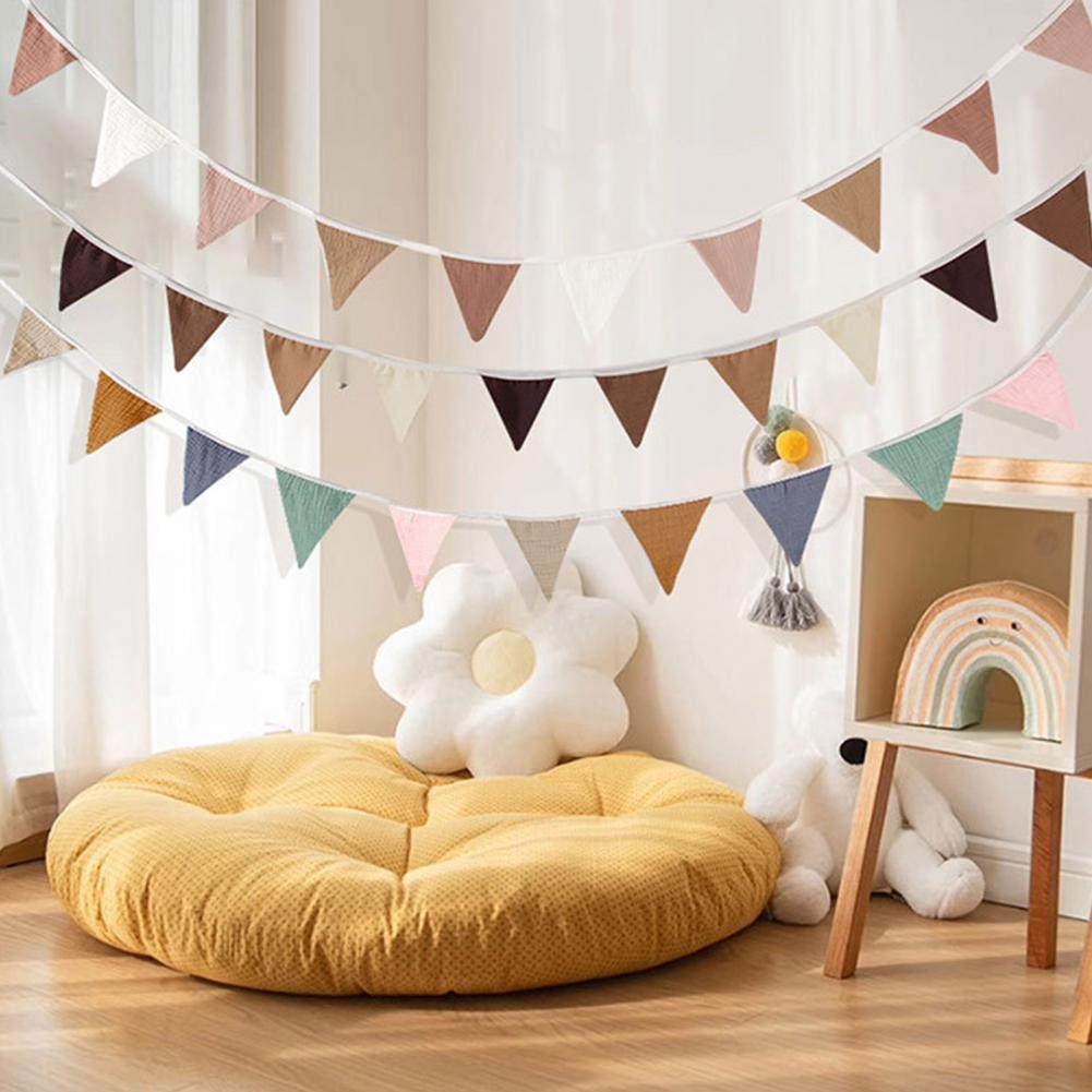 Children Room Flag Kids Wall Hanging Banner Soft Fabric Baby Banner Flag Nursery Garland for Boho Wedding Shower Party Event