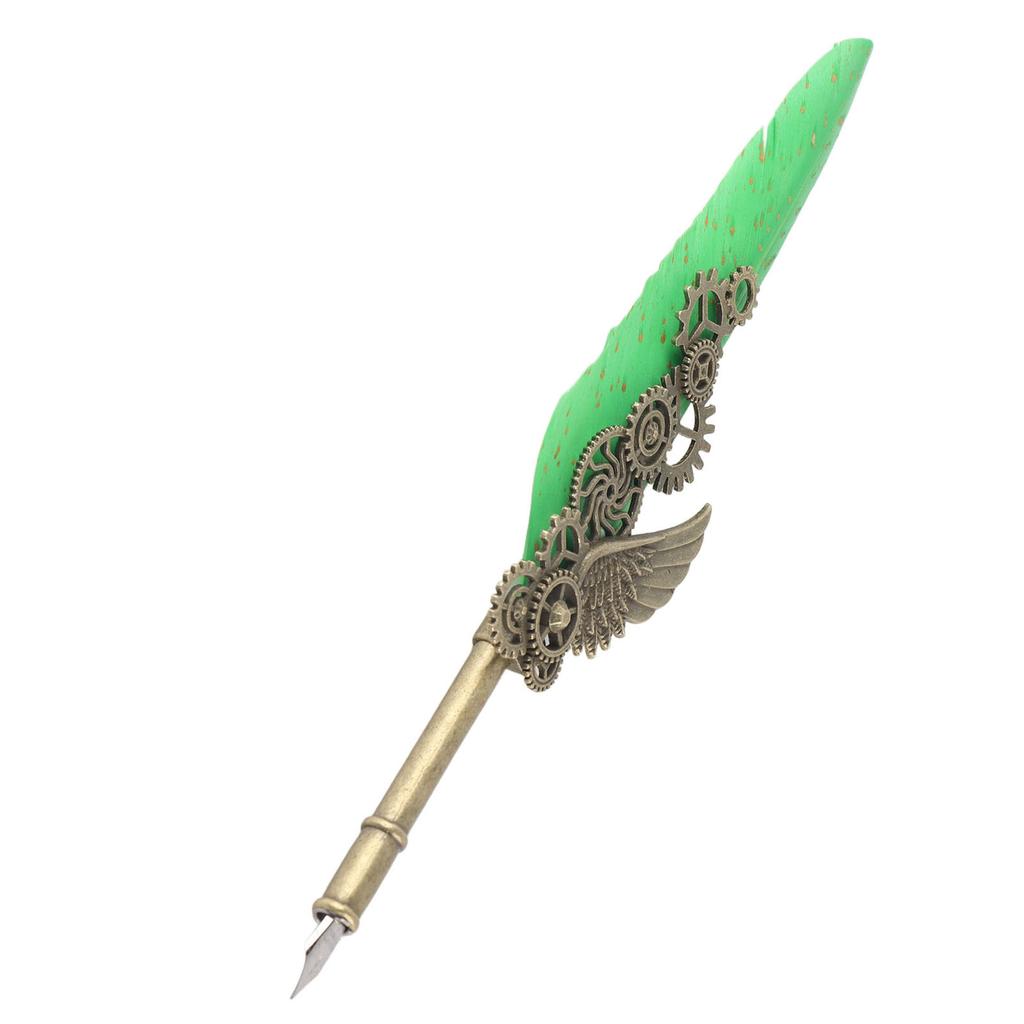 Quill Pen Set Retro Elegant Exquisite Pattern Stainless Steel Nib Wear Resistant Caligraphy Pen Kit