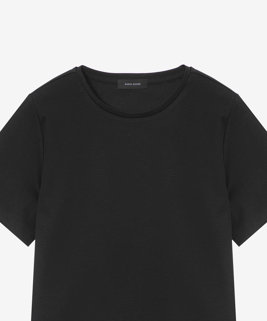 BASIC HOUSE Women'S Cotton Modal Crew Neck Short Sleeve T-Shirt Black Lzts3212