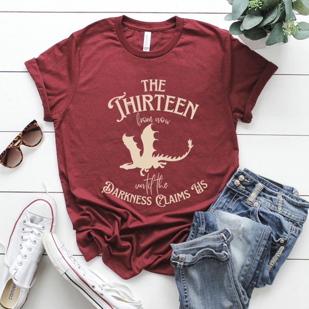 The Thirteen Tshirt From Now Until The Darkness Claims Us Sarah J Maas Shirt Dragon Throne of Glass Book Lover Tops Fans Gift