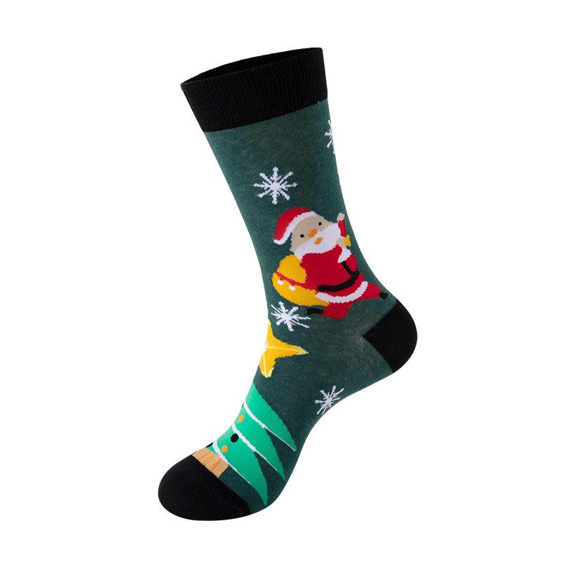 Trendy Christmas Mid-Calf Socks - Santa & Reindeer Festive Gifts for Autumn & Winter