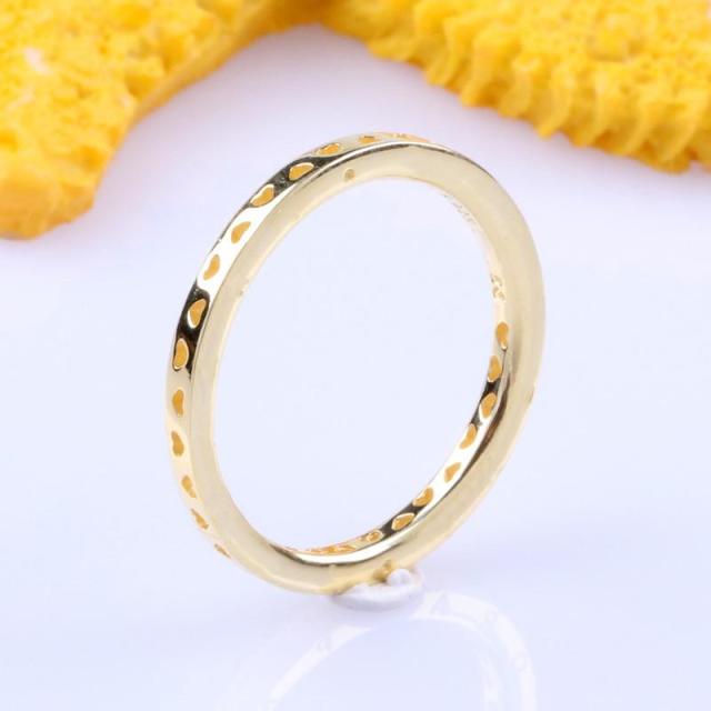 925 Sterling Silver Pan Ring Silver Single Ring Hollow Heart Ring For Women Wedding Party Gift Fashion Jewelry