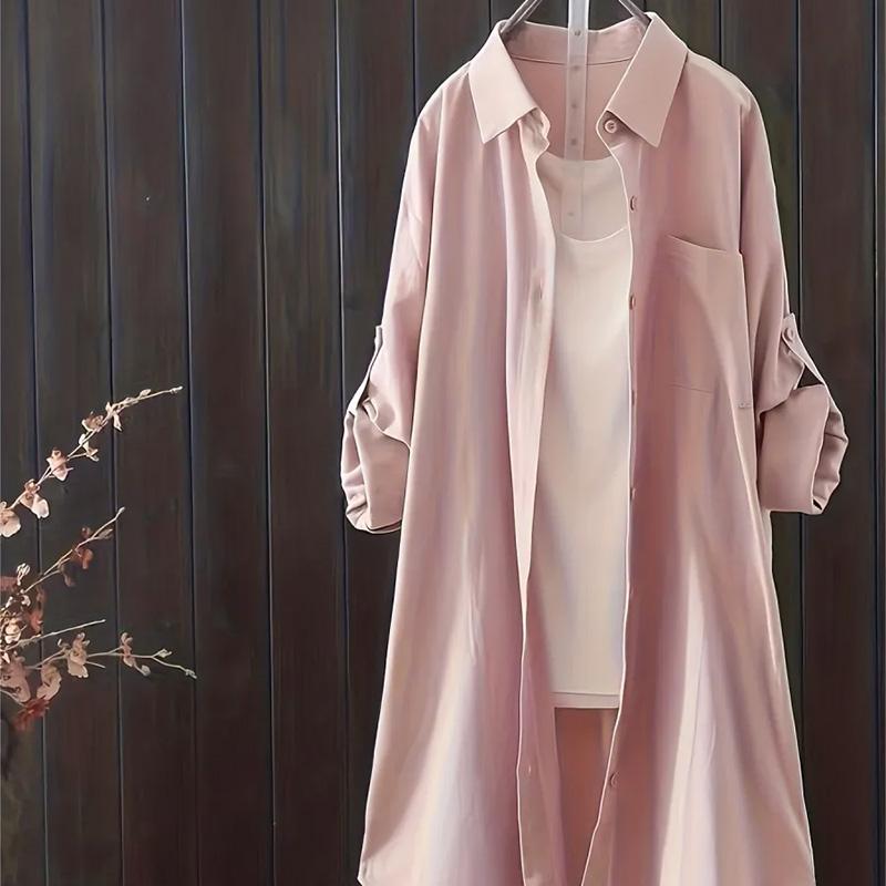 Coat for Women Cotton Autumn Winter Thickened Casual Oversize Loose-Fit Long-Sleeve Blouse Jacket