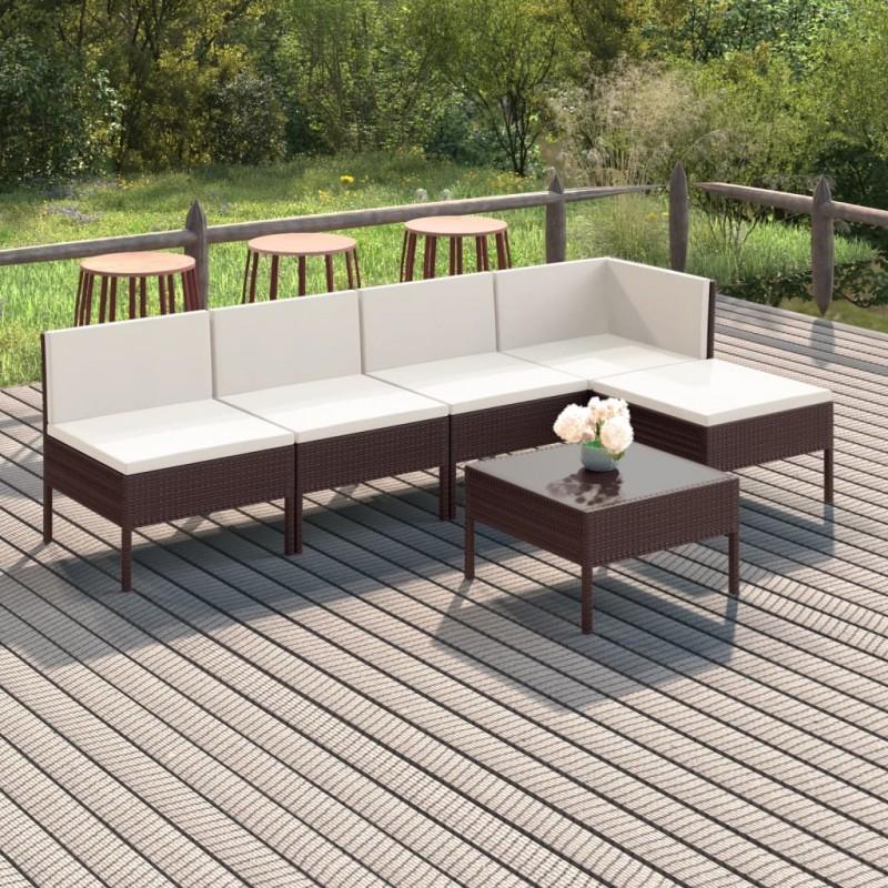 Day and Night - Day and Night Garden Furniture Set 6 Pieces and Brown Synthetic Rattan Cushions