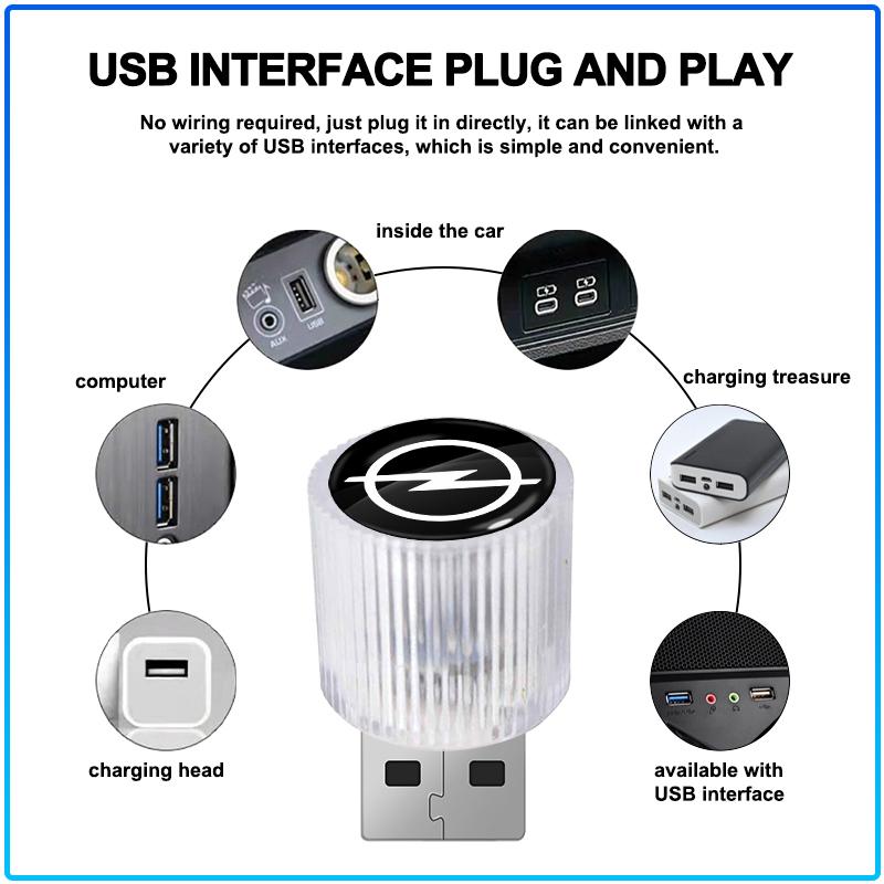 For Opel Astra H G Corsa Insignia Astra Antara Meriva Zafira Interior Car Interior Styling USB Atmosphere Light Portable Mini LED Party Lamp