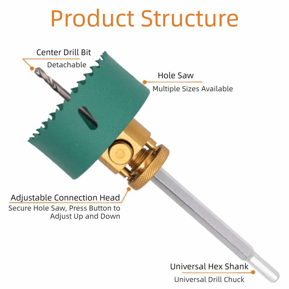 Hexagon Shank Quick-Release Hole Opener Bi-Metal Construction Drill Bit  Downlight Installation