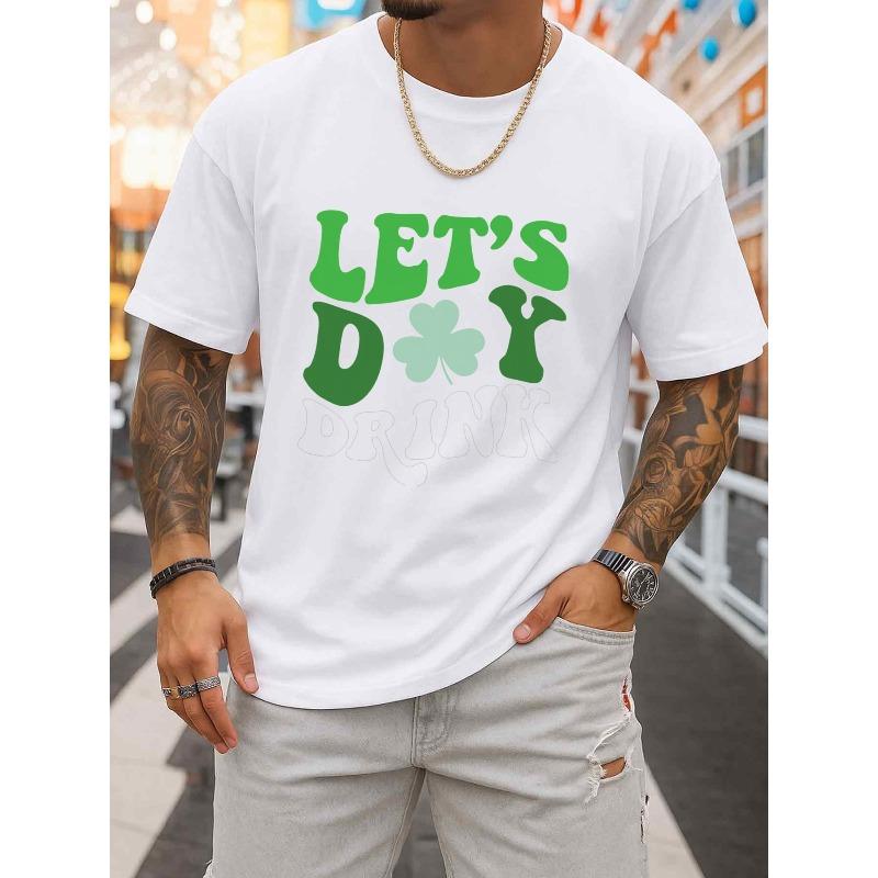European Sizes Let's Day Drink T-Shirt Unisexs T-shirts White 2026 Short Fashionable Summer T-shirt, Machine Washable Lightweight