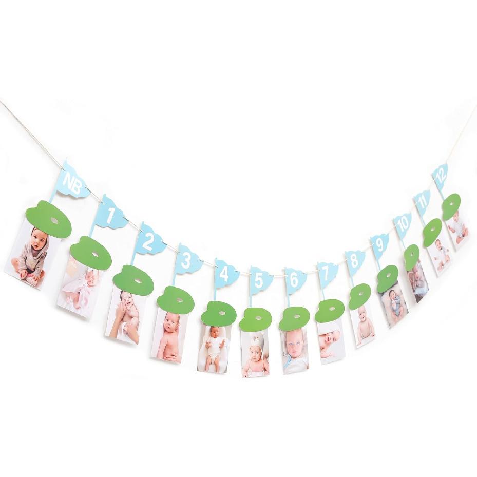 Golf 12 Monthly Photo Banner - Hole In One Milestone Banner, Newborn to 12 Months, Yellow