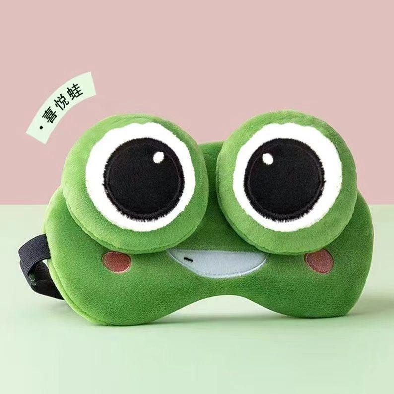 Cartoon Frog Heating and Cooling Eye Mask - Cute Blackout Sleep Aid for Adults and Kids