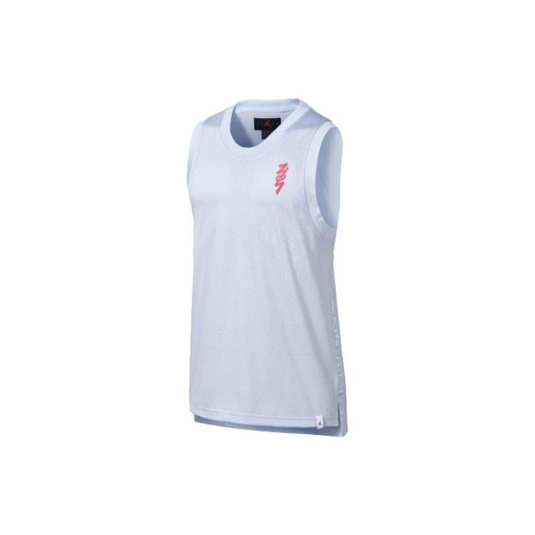 Men s Air Jordan Pattern Printing Mesh Round Neck Sports Vest White DR2112-453 XXXXL