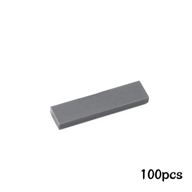 Non-Toxic 100Pcs Diy Building Blocks Thin Figure Bricks Smooth 1X4 Dots Educational Creative Toys For Children Size Compatible With 2431