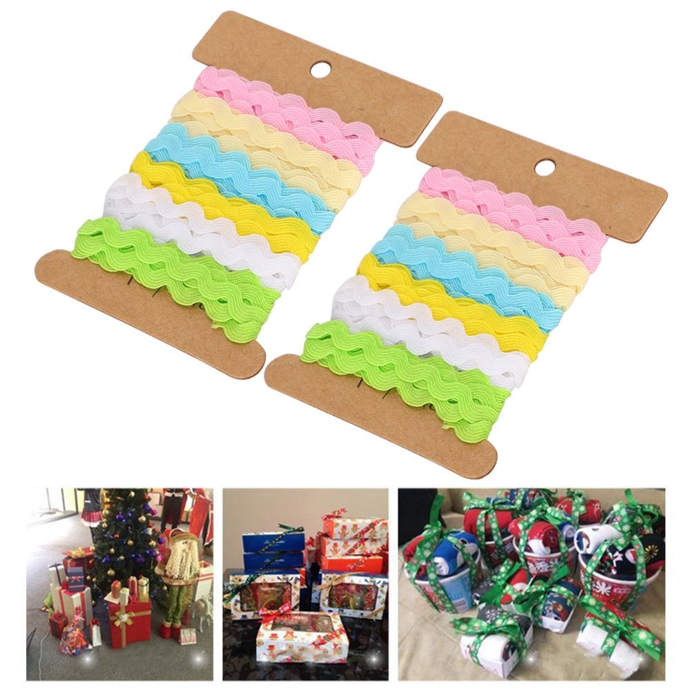 2 Stück Farbige Zickzack-Bänder DIY Handgefertigtes Material Stoff Haaraccessoires Nähdekoration 8mm(2 )