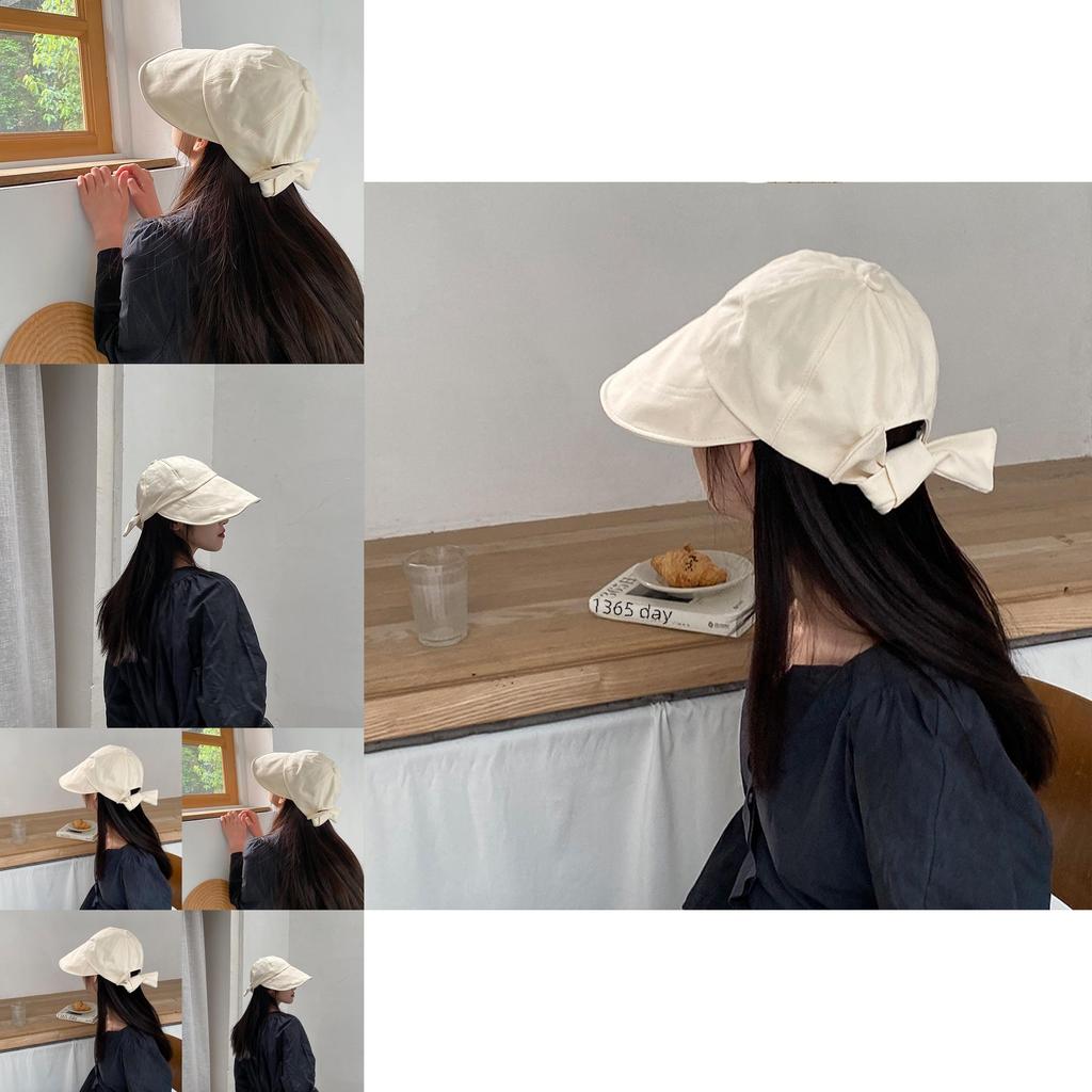 Sweet Adorable Sun Protection Bowknot Fisherman Hat For Women Breathable