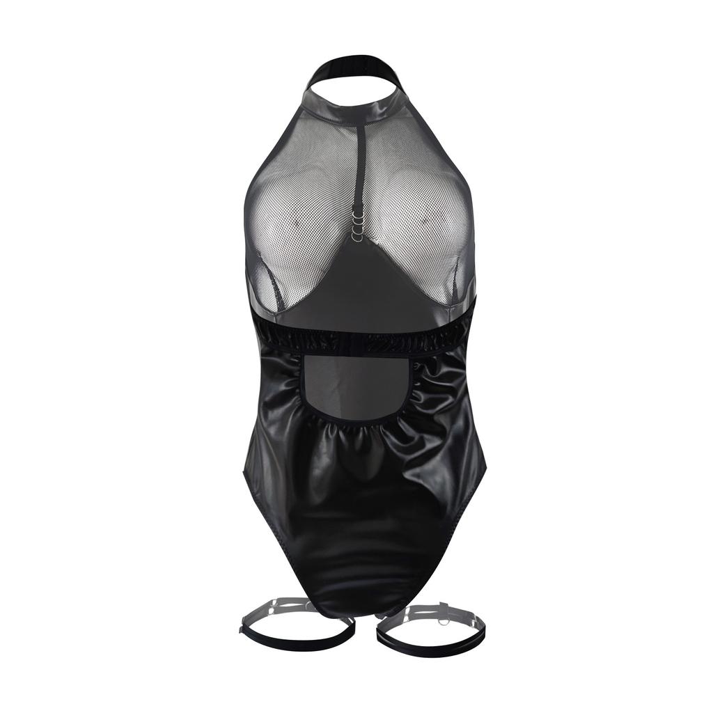 Ladies Sexy Lingerie Tight-fitting Sling One-piece Leather Underwear