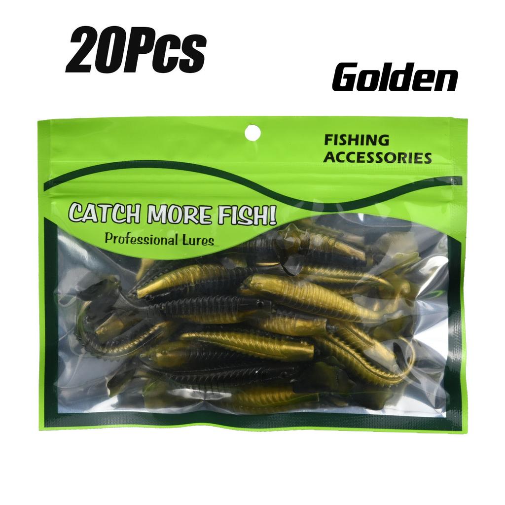 20Pcs Duck-Foot Soft Baits Lures 6.5cm PVC Material, Fish-Attracting Smell, Tear-Resistant And Bite-Resistant, Large Amplitude A