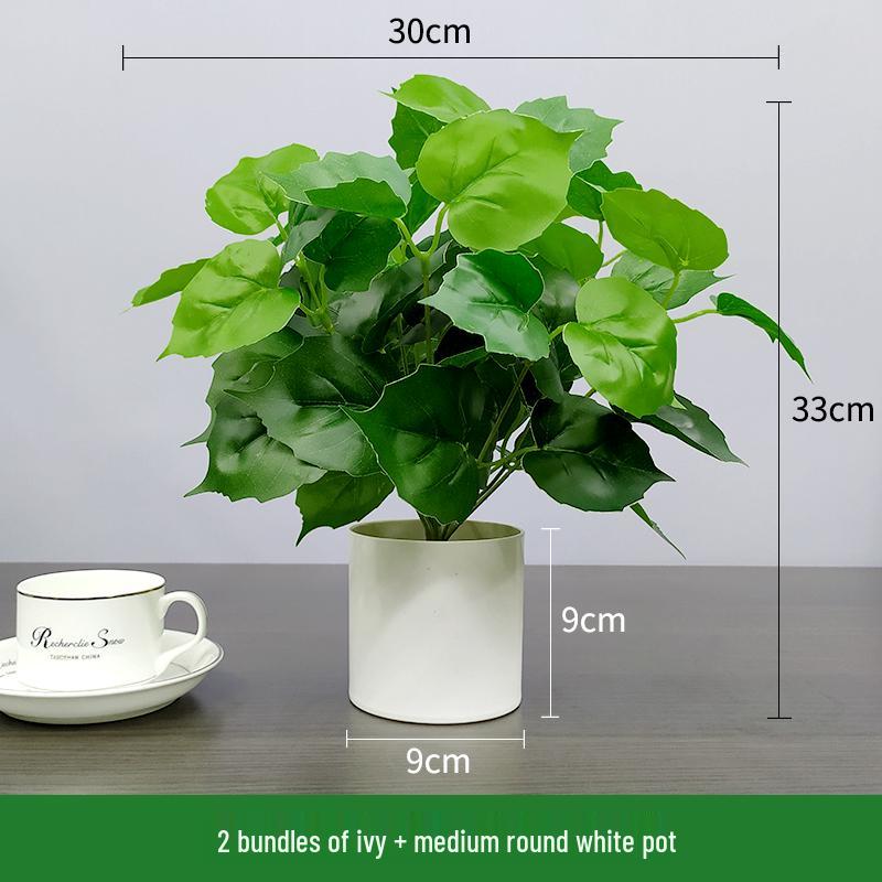 Nordic Artificial Green Plant Bonsai for Office or Home Decor - Small Indoor Potted Ornament