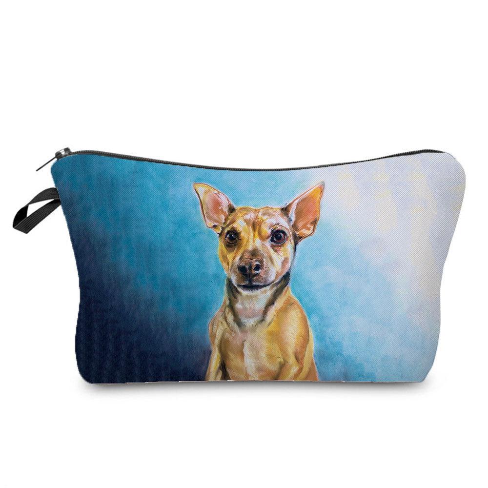 Women Dog Print Cosmetic Bag Toiletries Organize Travel Storage Case 6773