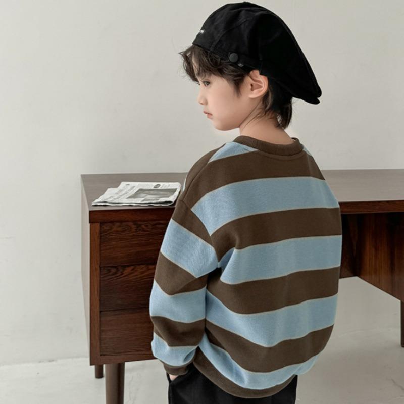 Frühling und Herbst Jungen Neue Hübsche Langarm Gestreiften Sweatshirt
