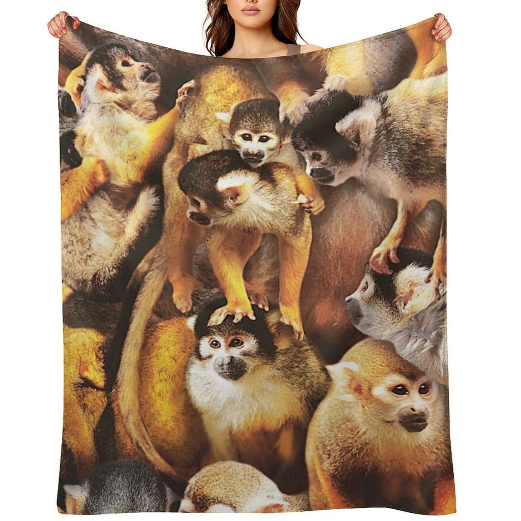 Squirrel Monkeys Throw Blanket Large Weighted Tourist Nap Blankets