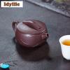 180ml Creative Yixing Purple Clay Teapots Master Handmade Lotus Yipianwa Pot Raw Ore Mud Kettle Chinese Zisha Tea Set Ornaments