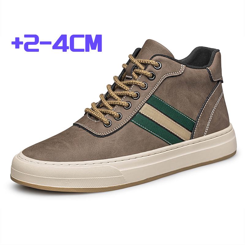 Fashion High Quality Man Lift Sneakers Luxury Brand Elevator Shoes for Men Hidden Heels Casual Leather Shoes Genuine Leather Ankle Boots