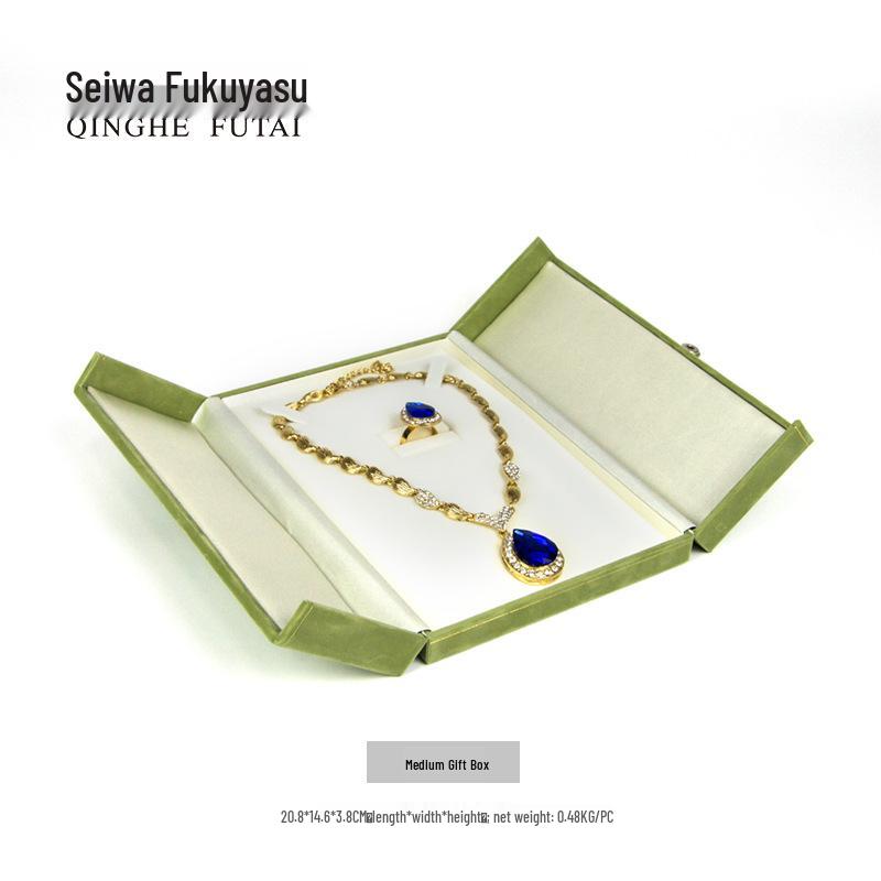 Achteckige Samt-Schmuckschatulle für Ringe, Anhänger, Halsketten und Ohrringe